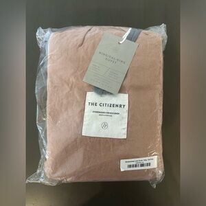 NWT THE CITIZENRY STONEWASHED LINEN DUVET & SHAM SET IN COLOR ROSE